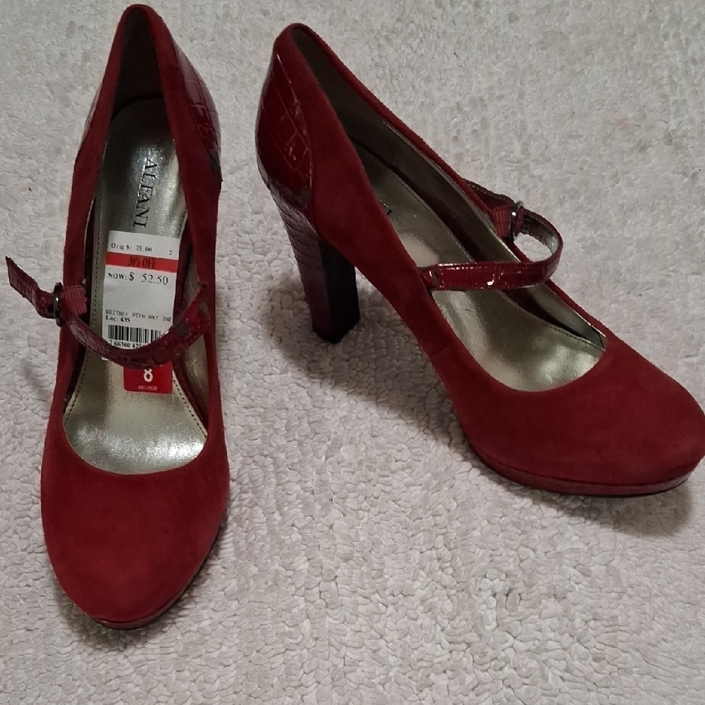 Nine West Burgundy Heels with Strap